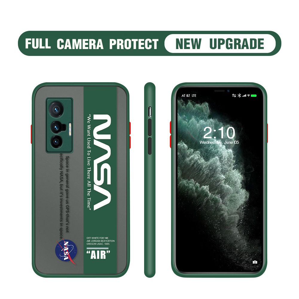 Hontinga for Vivo X70 5G Case Astronaut Space Logo Cases Edge Frosted Transparent Phone Cover