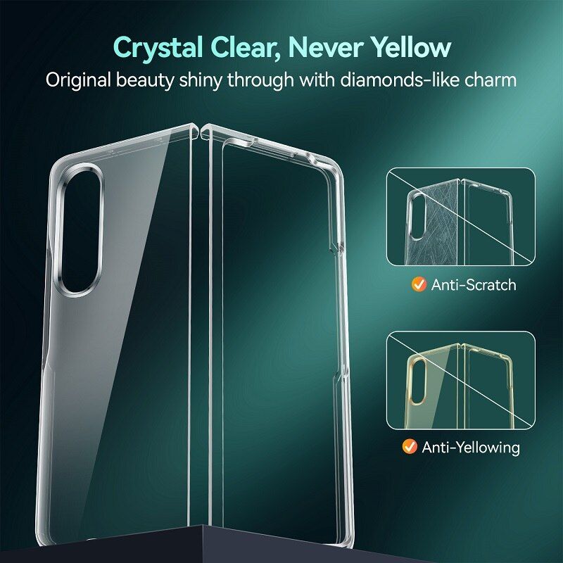 Capa For Samsung Galaxy Z Fold 3 2 5G Case Clear Transparent Folding Ultra Thin Protective Shockproof PC Hard Back Cover Fundas