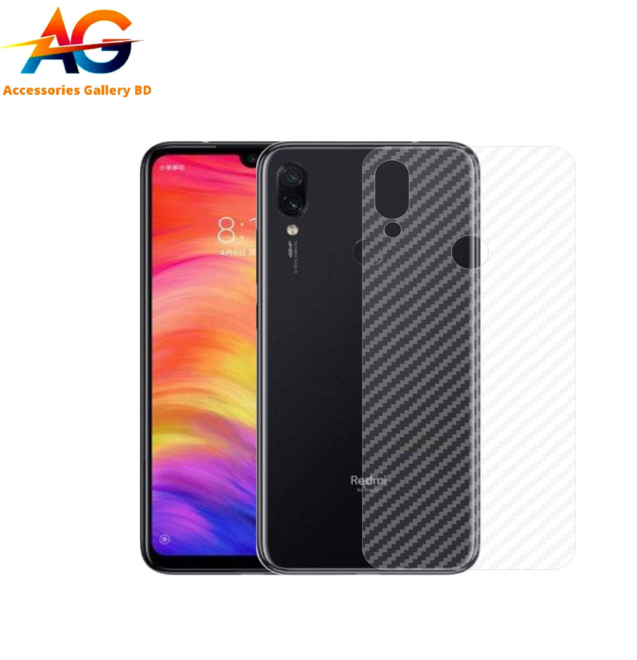For Xiaomi Redmi Note 7 Carbon Fiber Sticker Vinyl Back Poly Skin Protector