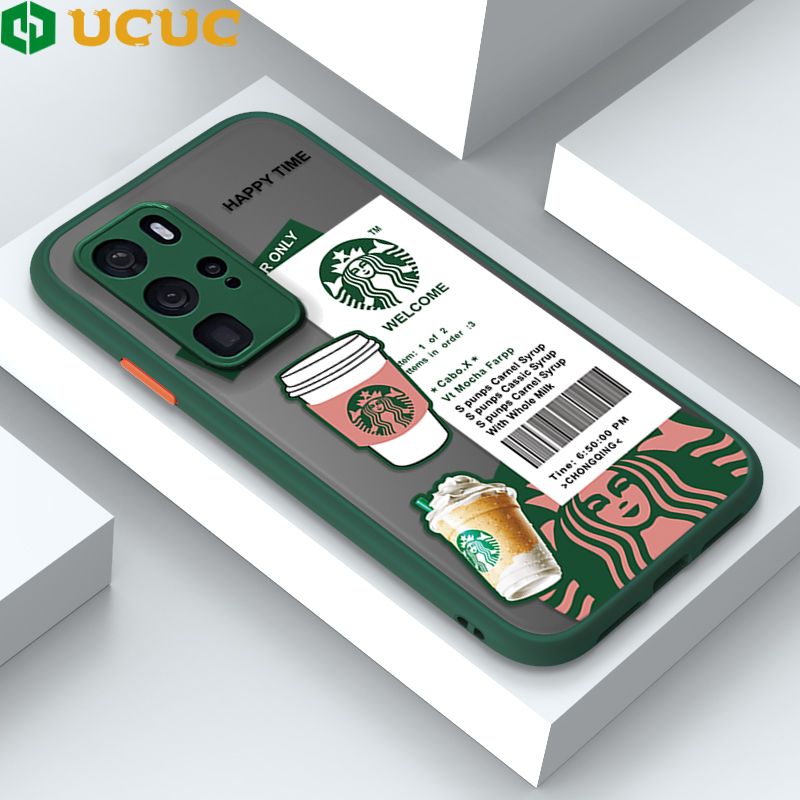 UCUC for Huawei P40 Pro Back Cover Fashion Sticker Frosted Transparent Hard Phone Case Thin Shockproof Full Cover Camera Protect Case