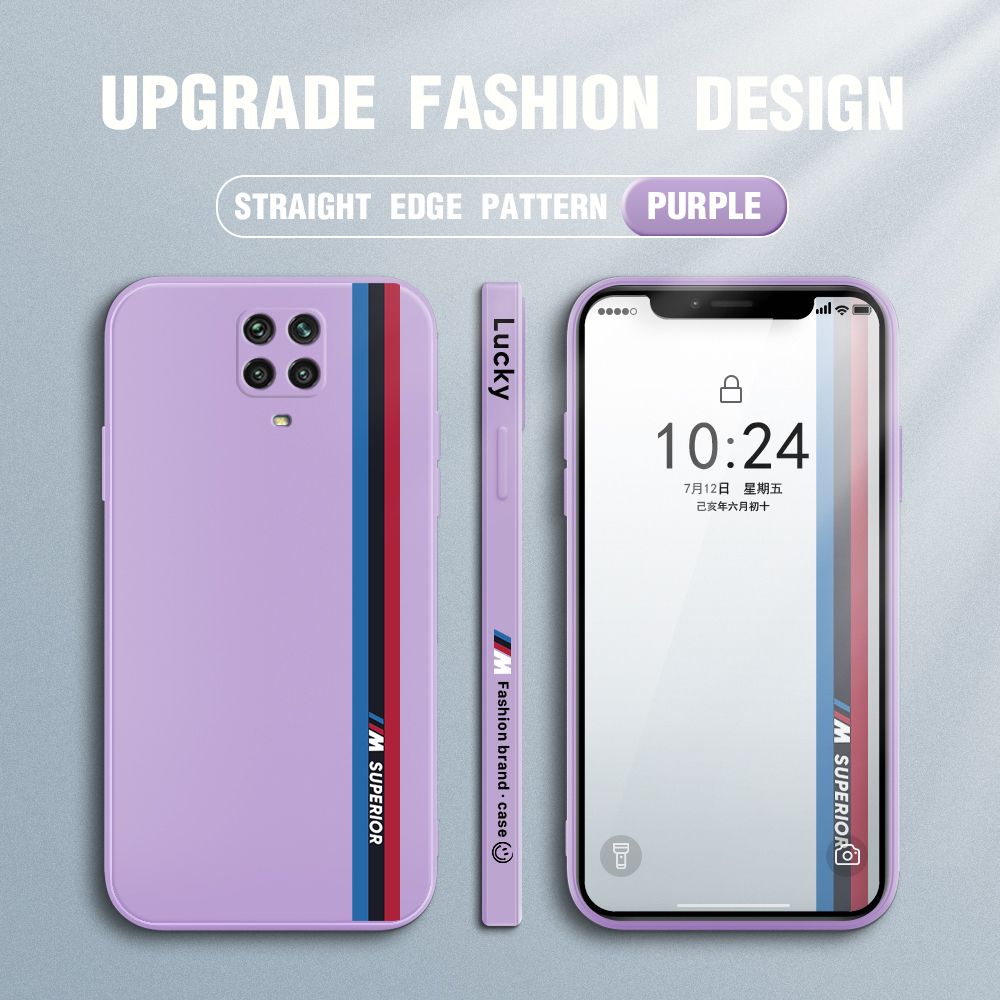 Jizetin for Redmi Note 9S / Note 9 Pro / Note 9 Pro Max / Xiaomi Poco M2 Pro Back Cover Simple Graffiti Track Side Design Liquid Silicone Phone Case Soft Full Camera Protect Phone Cases