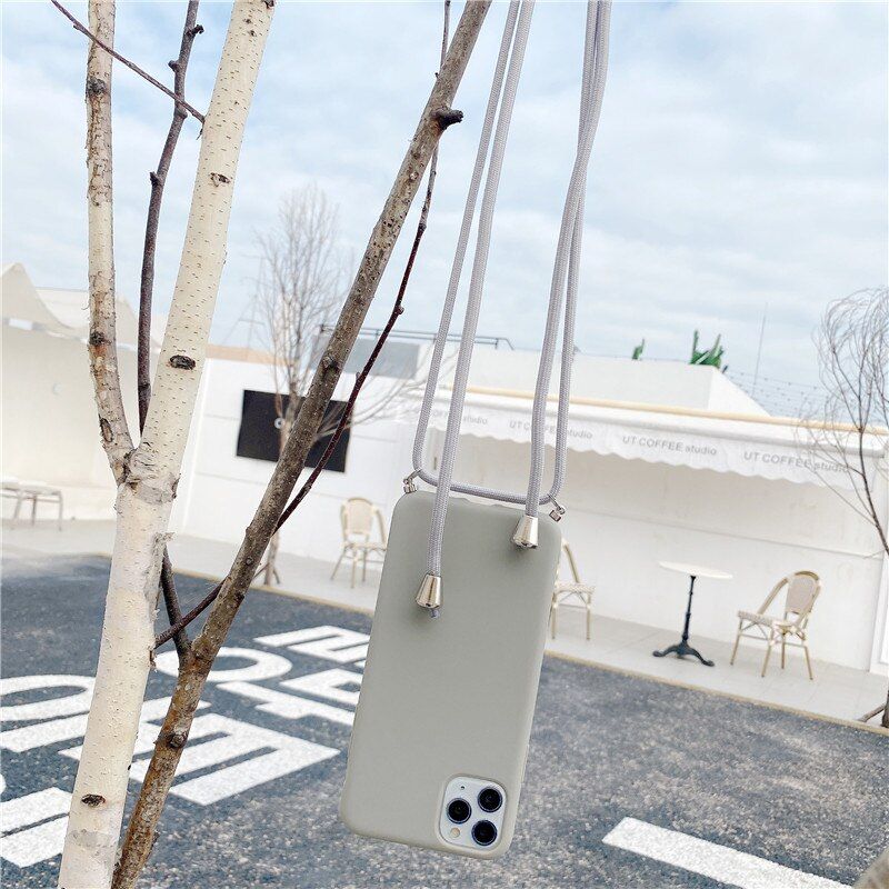 Crossbody Necklace strap Lanyard Cord Soft phone case For HuaWei P20 P30 Lite P40 pro honor 8X Nova 3 4 5 Y9 2019 back cover