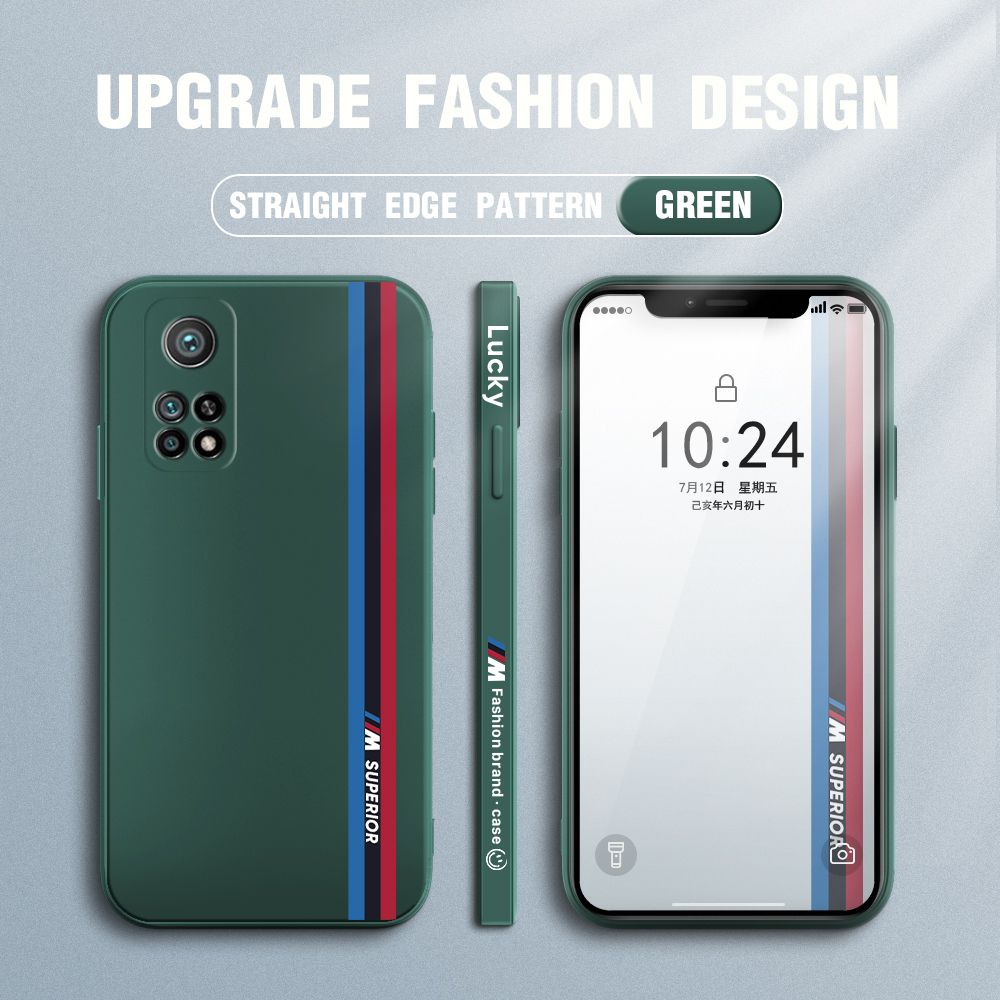 Jizetin for Xiaomi Mi 10T / 10T Pro Back Cover Simple Graffiti Track Side Design Liquid Silicone Phone Case Soft Full Camera Protect Phone Cases