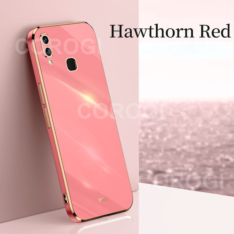For Vivo Y93 Cover Fashion Shiny Plating Square Bumper Slim Phone Case Soft TPU Silicone Shockproof Protective Back Cover