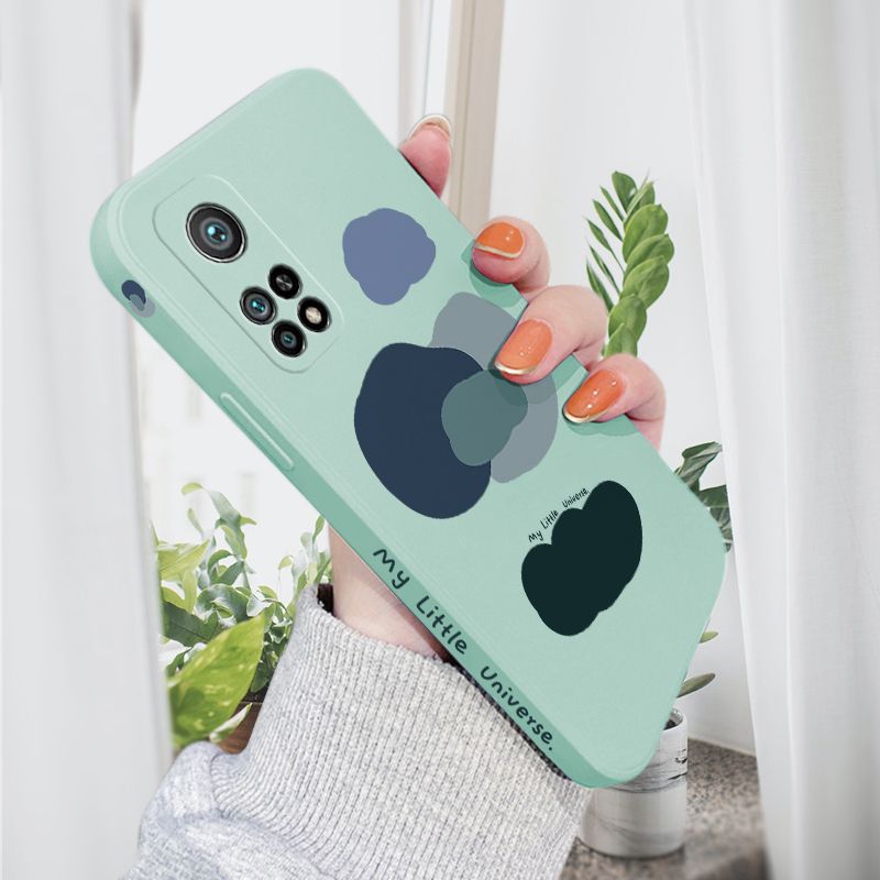 AMORVOR for Xiaomi Mi 10T/10T Pro Back Cover Color Mixture Clouds Side design Soft Case Liquid Silicone Phone Cases