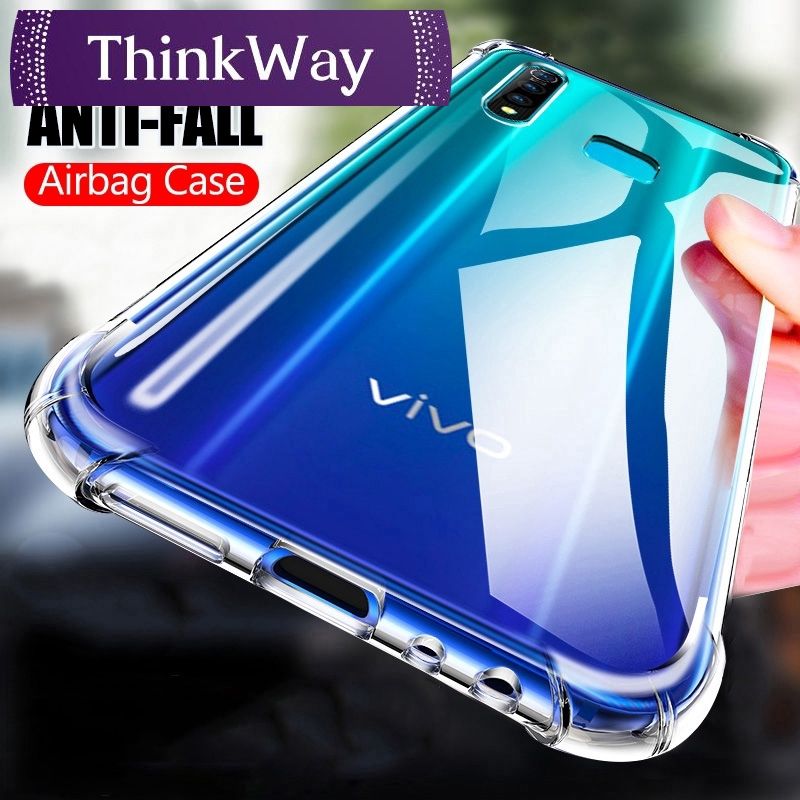 Four Corners Airbag Protection Shockproof Soft Silicon TPU Case for Vivo V19 Neo V5 V7 Plus V9 V11 V11i V15 V17 S1 Pro Y31 Y11 Y12 Y15 Y17 Y19 Y71 Y81 Y81i Y20 Y20i Transparent Phone Cases