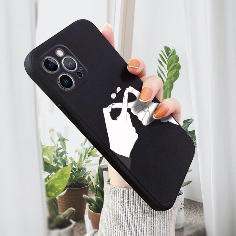AMORVOR for iPhone 12 Pro Max Back Cover Love Infinity Side design Soft Case Liquid Silicone Phone Cases