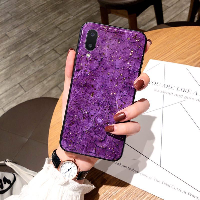 Phone Case Samsung Galaxy M02 Back Cover Marble Agate Jade Purple Green Design Soft Silicone Protector Samsung Galaxy M02 Case
