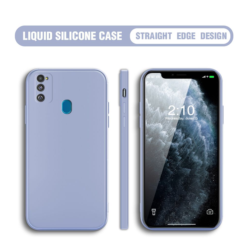 Hontinga for Samsung Galaxy M30S Case Thin Soft Luxury Square Liquid Silicone Phone Case Candy Cover