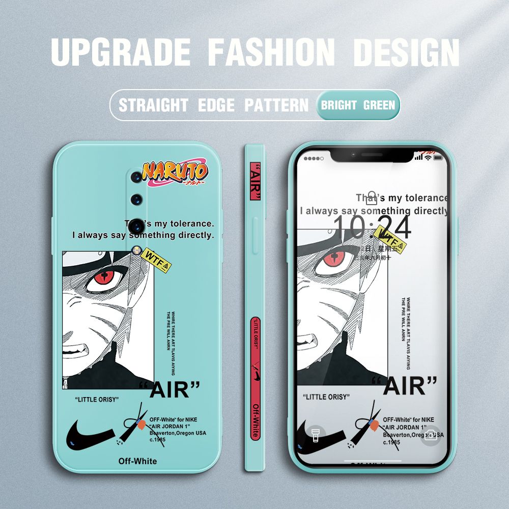 Jizetin for OnePlus 7 Pro Case Side Design Phone Cover Anime Uzumaki Naruto Cover Square Edge Pattern Liquid Silicone Trend Case