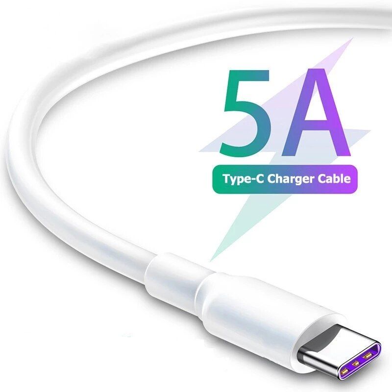 5A Supercharge Fast Charger Quick Charging USB Type C Cable For Huawei P40 Honor 10X LITE P SMART 2021 Samsung S10 S20 S30 Ultra