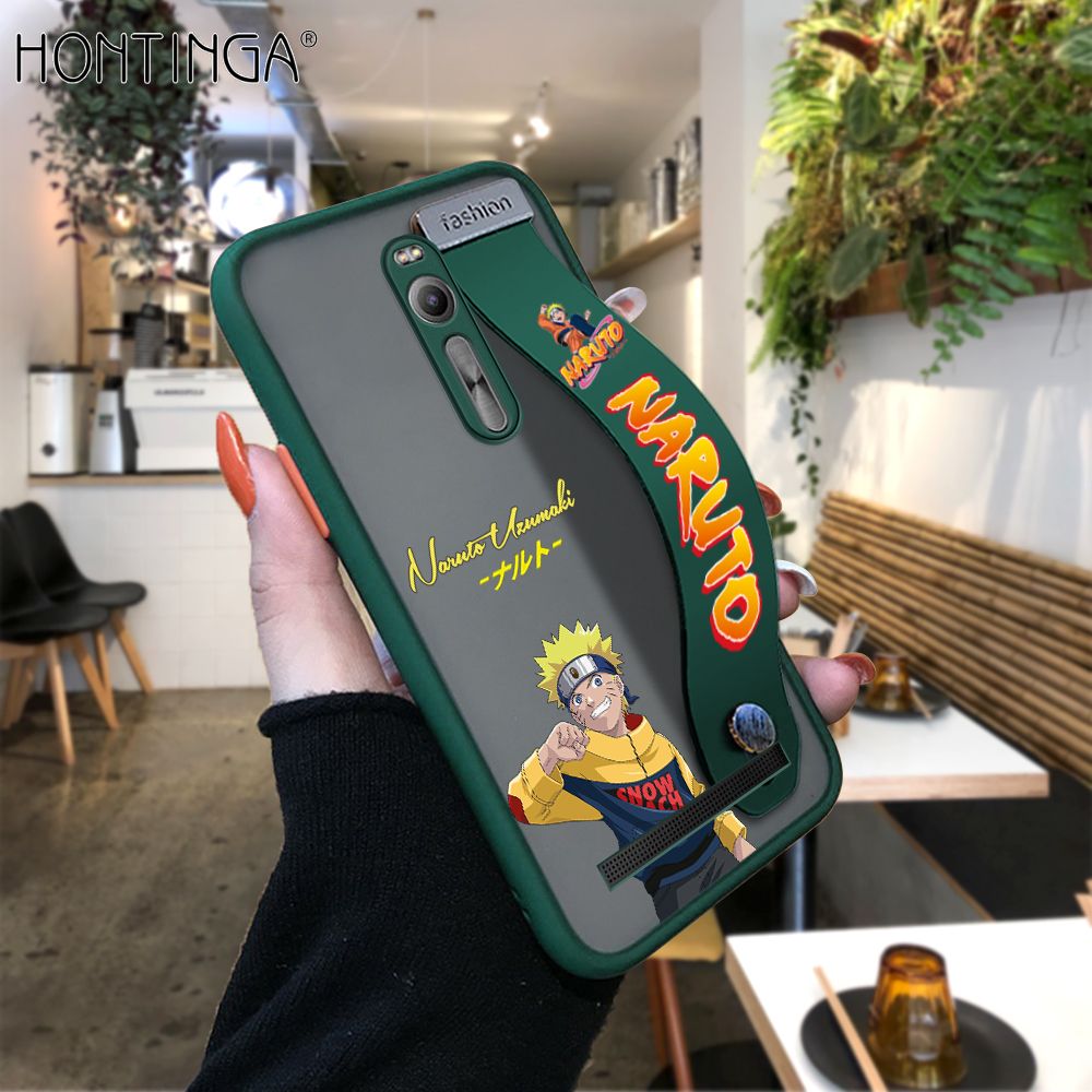 Hontinga for ASUS 2 Back Cover With Wristband Uzumaki Naruto Phone Casee Full Lens Protection Thin Frosted Cases
