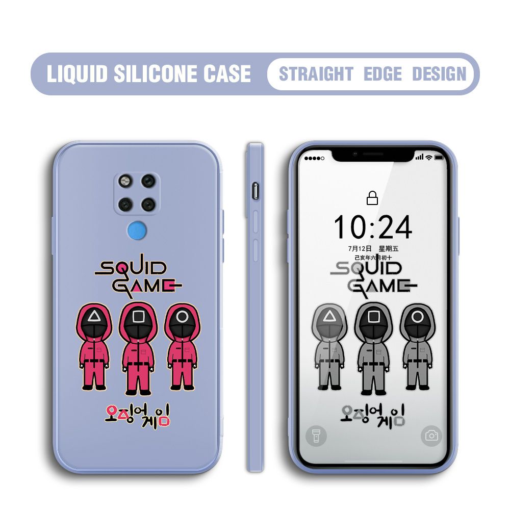 Jizetin for Huawei Mate 20X Case Trend Cartoon Korean Squid Phone Cover Liquid Silicone Case Phone Protective Case