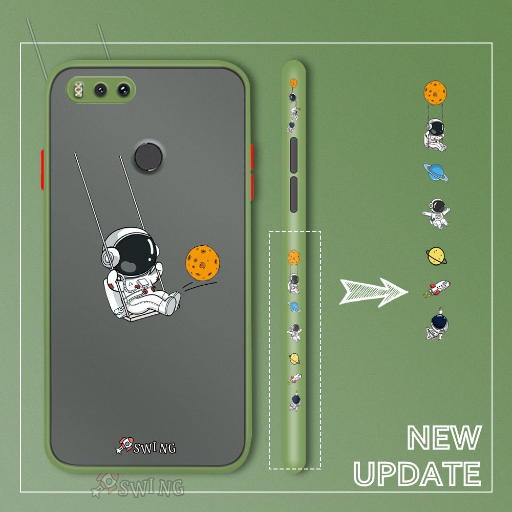 UCUC for Xiaomi 5X Back Cover Swing Astronaut Side Printed Design Phone Case Ultra Thin Frosted Cover Shockproof Phone Cover