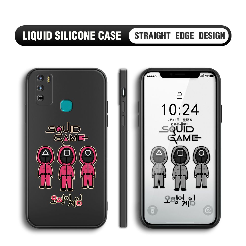UCUC for Infinix Hot 9 Play Case Trend Cartoon Korean Squid Phone Cover Liquid Silicone Case Phone Protective Case