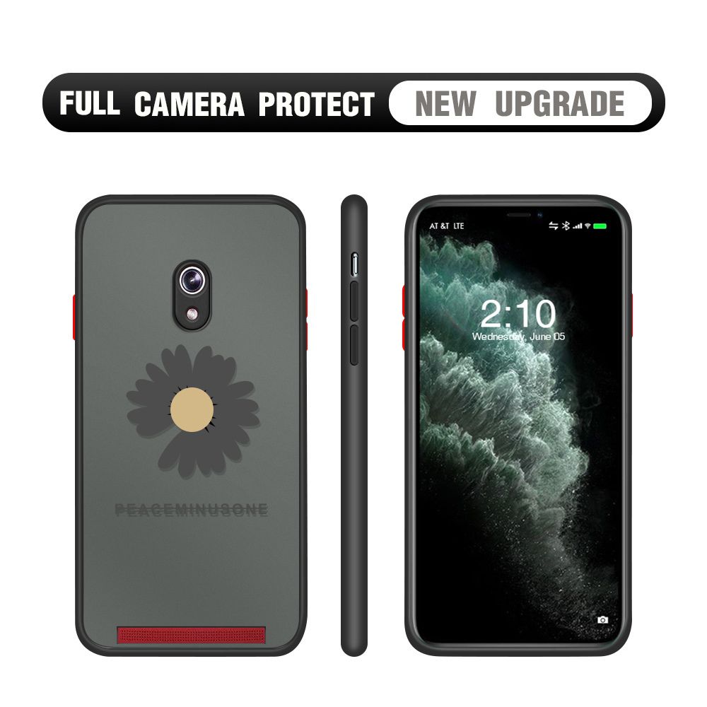 Hontinga for ASUS 6 Case Daisy Flower Cover Camera Shockproof Protection Case Edge Frosted Transparent Phone Cover