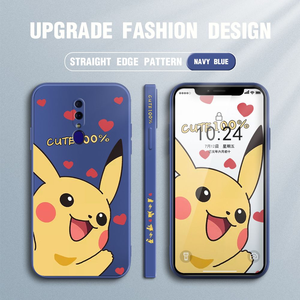 FHKL for OPPO F11 Back Cover Cartoon Pikachu Side design Soft Case Multicolor Liquid Silicone Phone Cases
