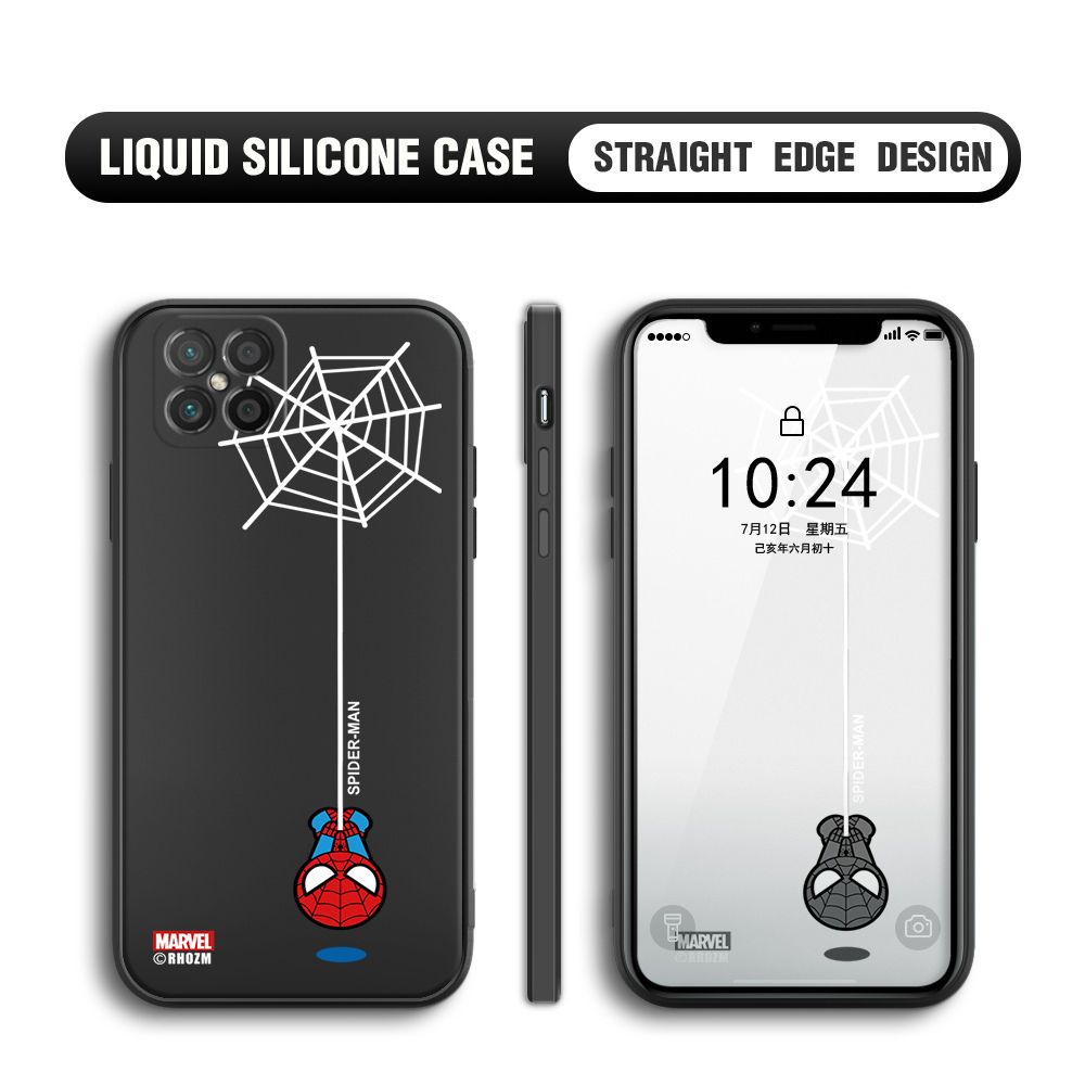 Jizetin for Huawei Nova 8 SE Back Cover Cute Spiderman For Boys Liquid Silicone Phone Case Soft Full Camera Protect Phone Cases