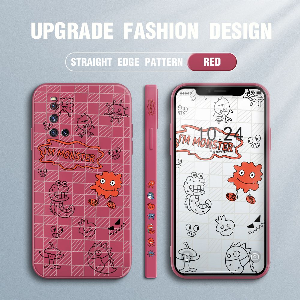 Jizetin for Vivo V19 Case Side Design Phone Cover Printed Text “I Am Monster ” Cover Square Edge Pattern Liquid Silicone Trend Case
