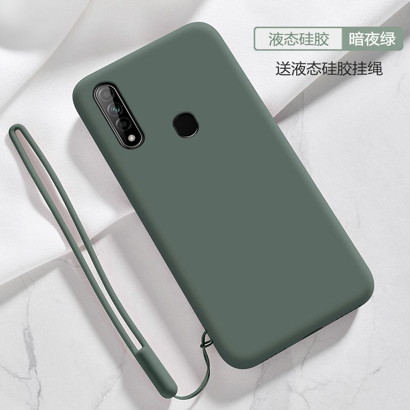 For OPPO A31 2020 Case Ultra thin Soft Phone Back Cover Smooth Liquid Silicone Flocking Protective Casing (With Free Gift lanyard)