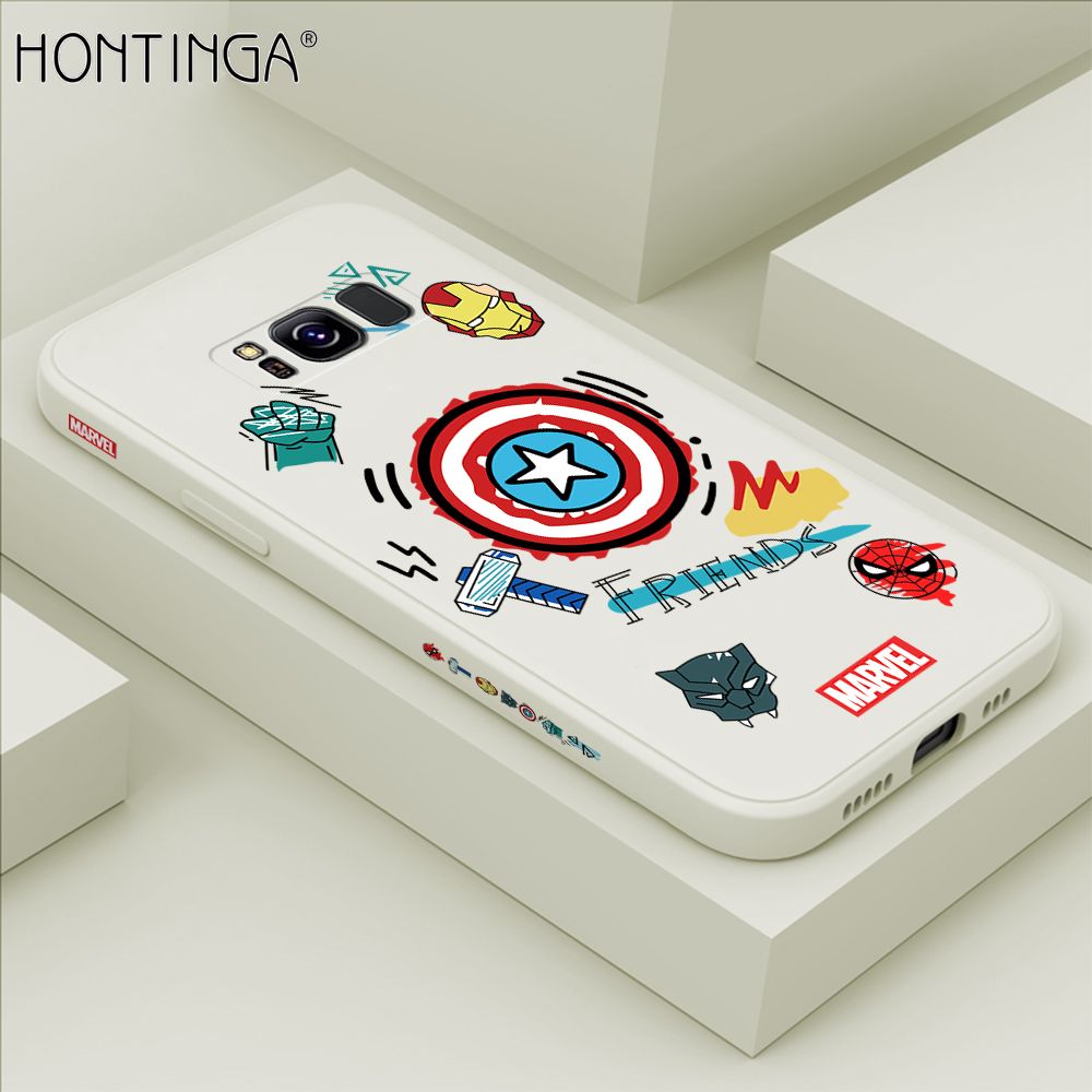Hontinga for Samsung S8 Case Side Design Trendy Cartoon Sign Back Cover Soft Square Edge Pattern Liquid Silicone Phone Cases