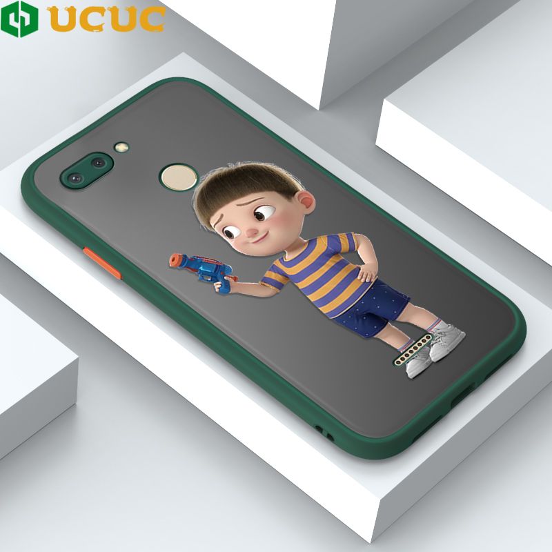 UCUC for Redmi 6 Back Cover Naughty Little boy Frosted Transparent Hard Phone Case Thin Shockproof Full Cover Camera Protect Case