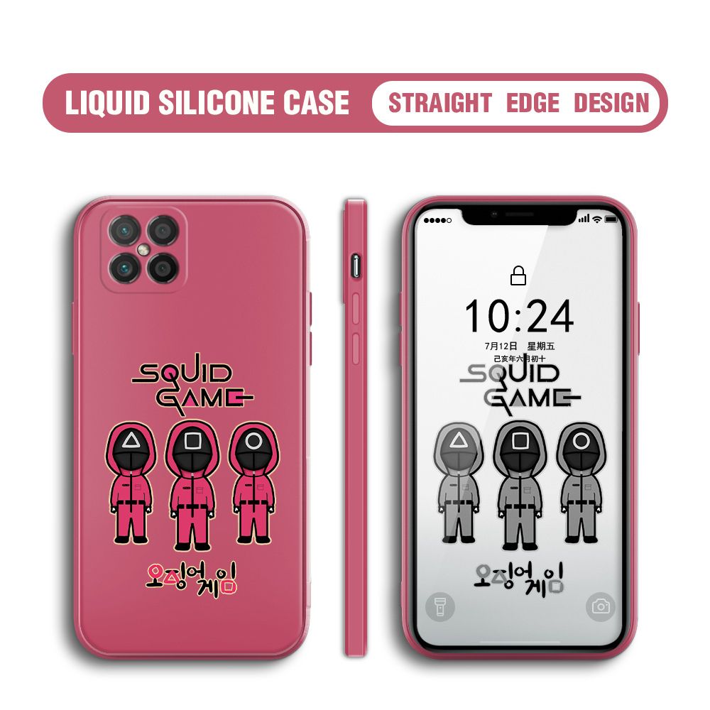 UCUC for Huawei Nova 8 SE Case Trend Cartoon Korean Squid Phone Cover Liquid Silicone Case Phone Protective Case