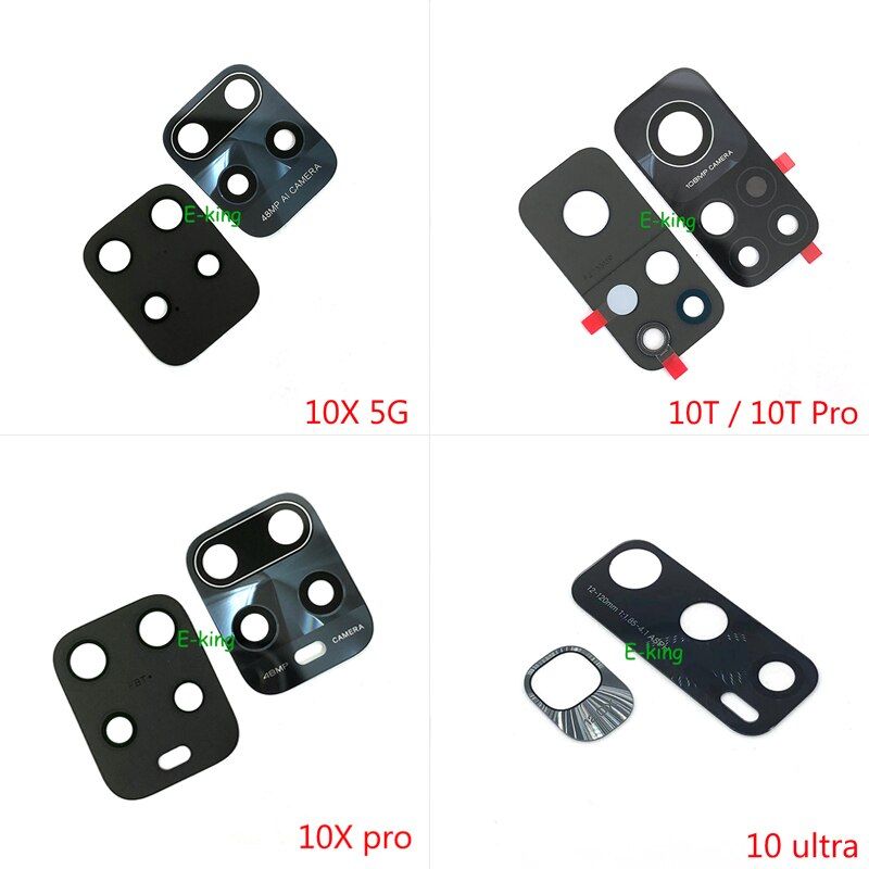 2pcs Rear Back Camera Glass Cover For 10 Mi10 10T 10X 5G Pro Lite Ultra With Ahesive Sticker Replacement Parts