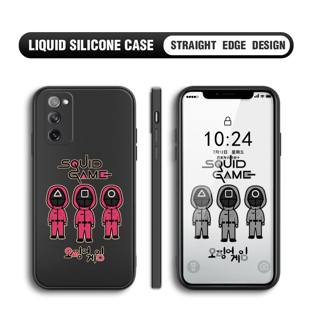 Jizetin for Samsung Galaxy S20 FE Case Trend Cartoon Korean Squid Phone Cover Liquid Silicone Case Phone Protective Case