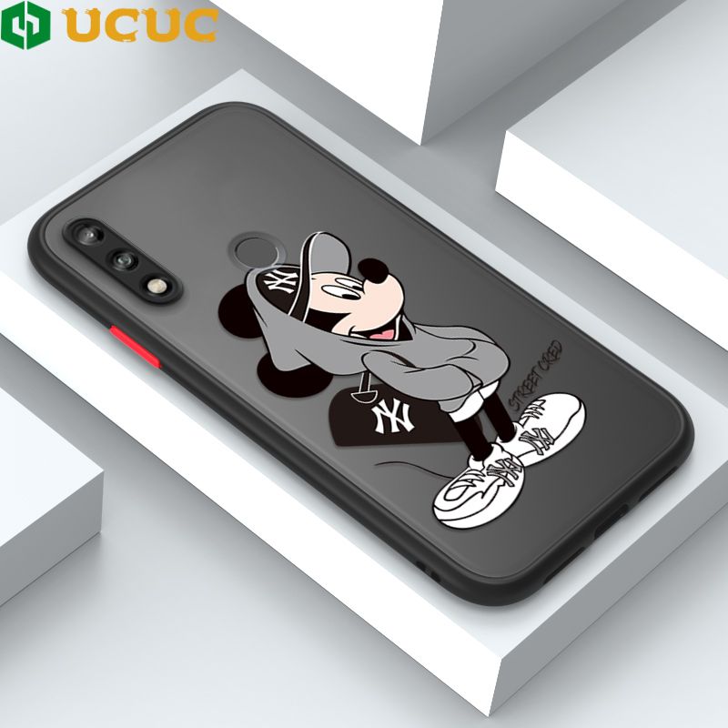UCUC for Honor Y9 2019 Back Cover Handsome Mouse Frosted Transparent Hard Phone Case Thin Shockproof Full Cover Camera Protect Case
