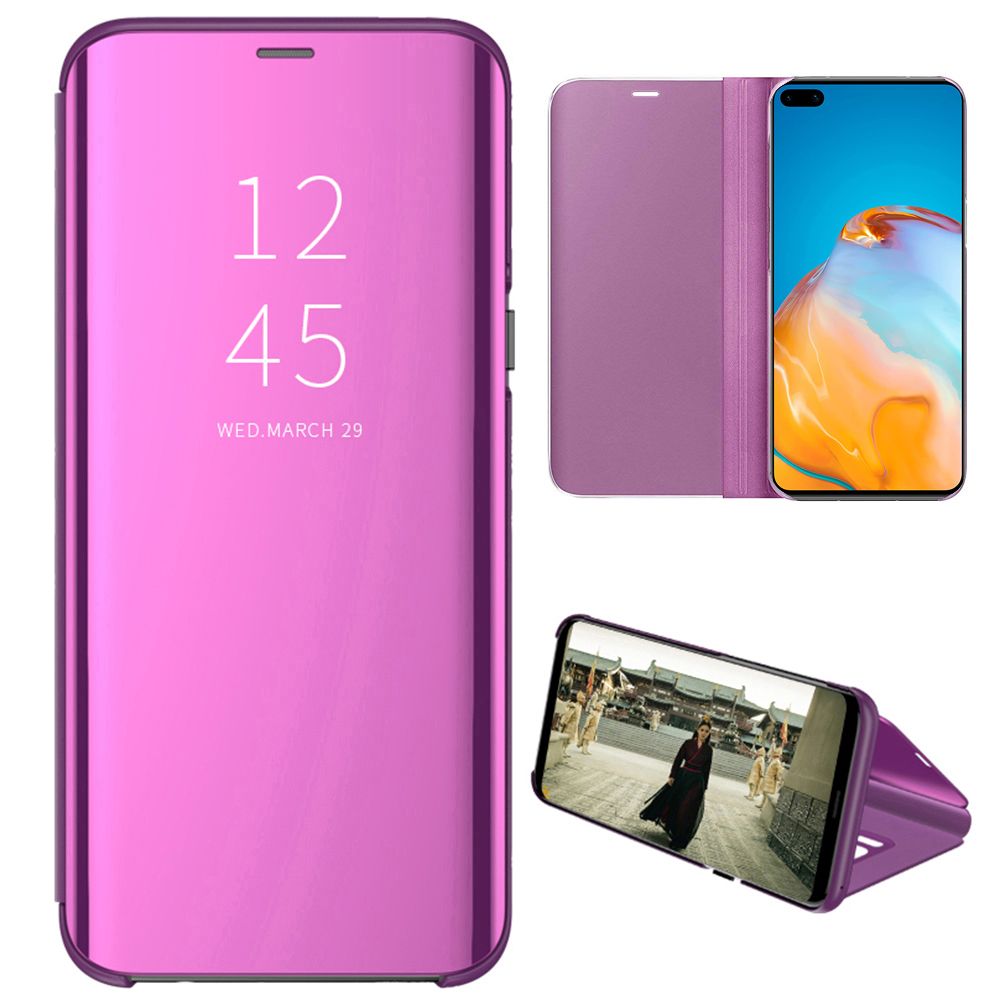 Smart Mirror Flip Phone Case For Huawei P40 View PU Leather Stand Protective Cover