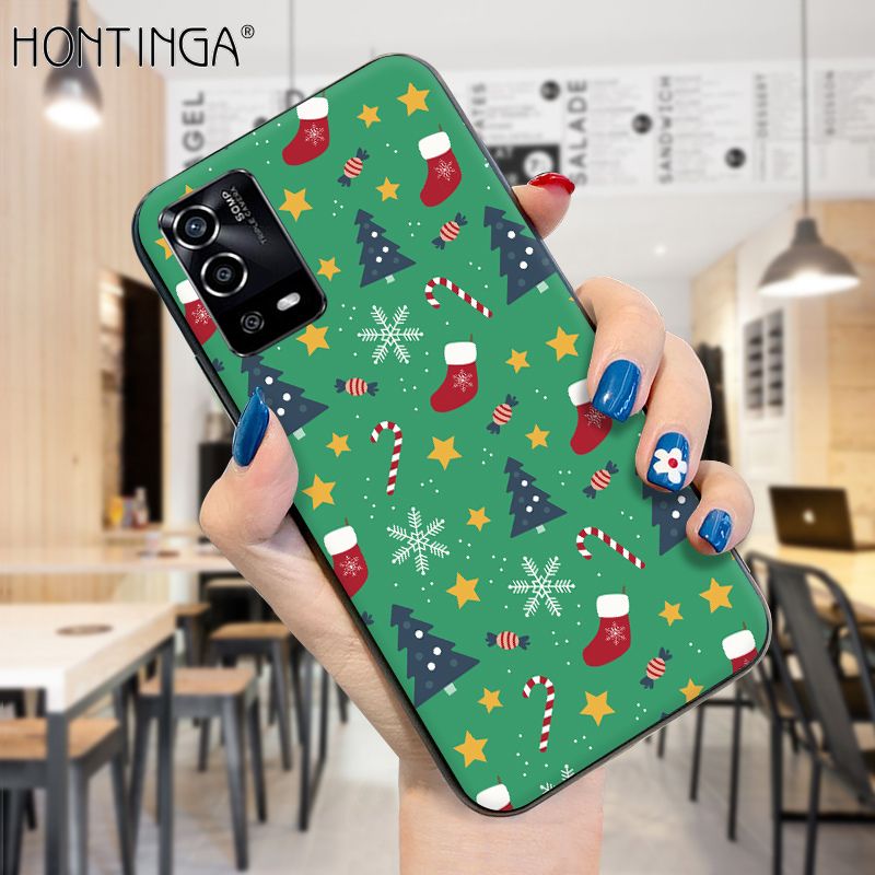Hontinga for OPPO A55 Case Merry Christmas Gifts for Girls Boys Phone Cover Shockproof Soft Silicone TPU Cases