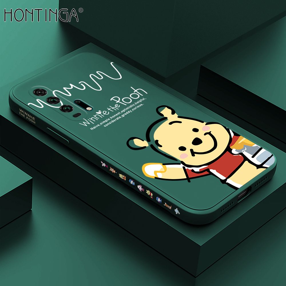 Hontinga for Honor 20 Pro Case Side Design Hello Little Bear Back Cover Soft Square Edge Pattern Liquid Silicone Trend Phone Cases