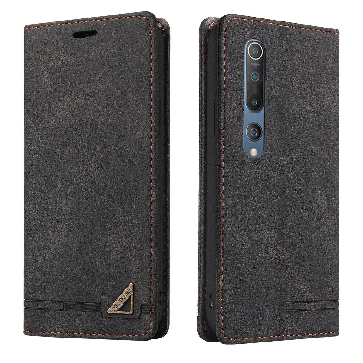 For Xiaomi Mi 10 5G/Xiaomi Mi 10 Pro 5G Retro Anti-theft Brush Wallet Foldable Built-in Card Slot and Magnetic Closure Protective Case