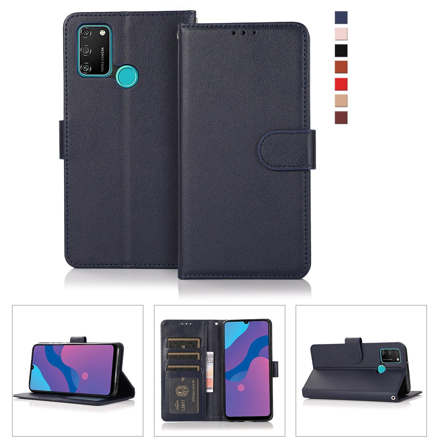 Wallet Leather Case for Huawei Honor 10 9 20 Lite Pro 9A 9C 9S 8A 8X 8S 7A 7S 7C 6A 7S 10i 9i 20i Flip Wallet Case Housing Funda-Case & Strap