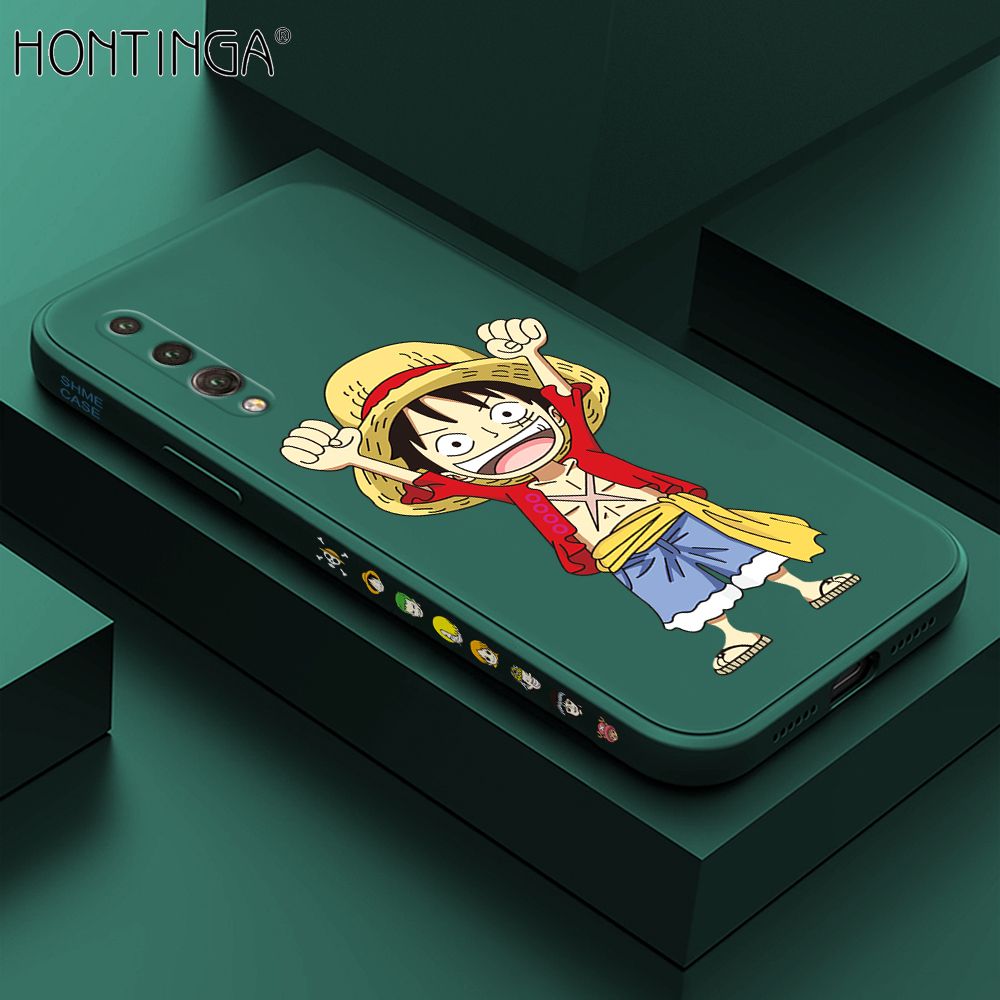 Hontinga for Huawei P20 Pro Case Side Design Anime Cartoon Luffy Back Cover Soft Square Edge Pattern Liquid Silicone Trend Phone Cases
