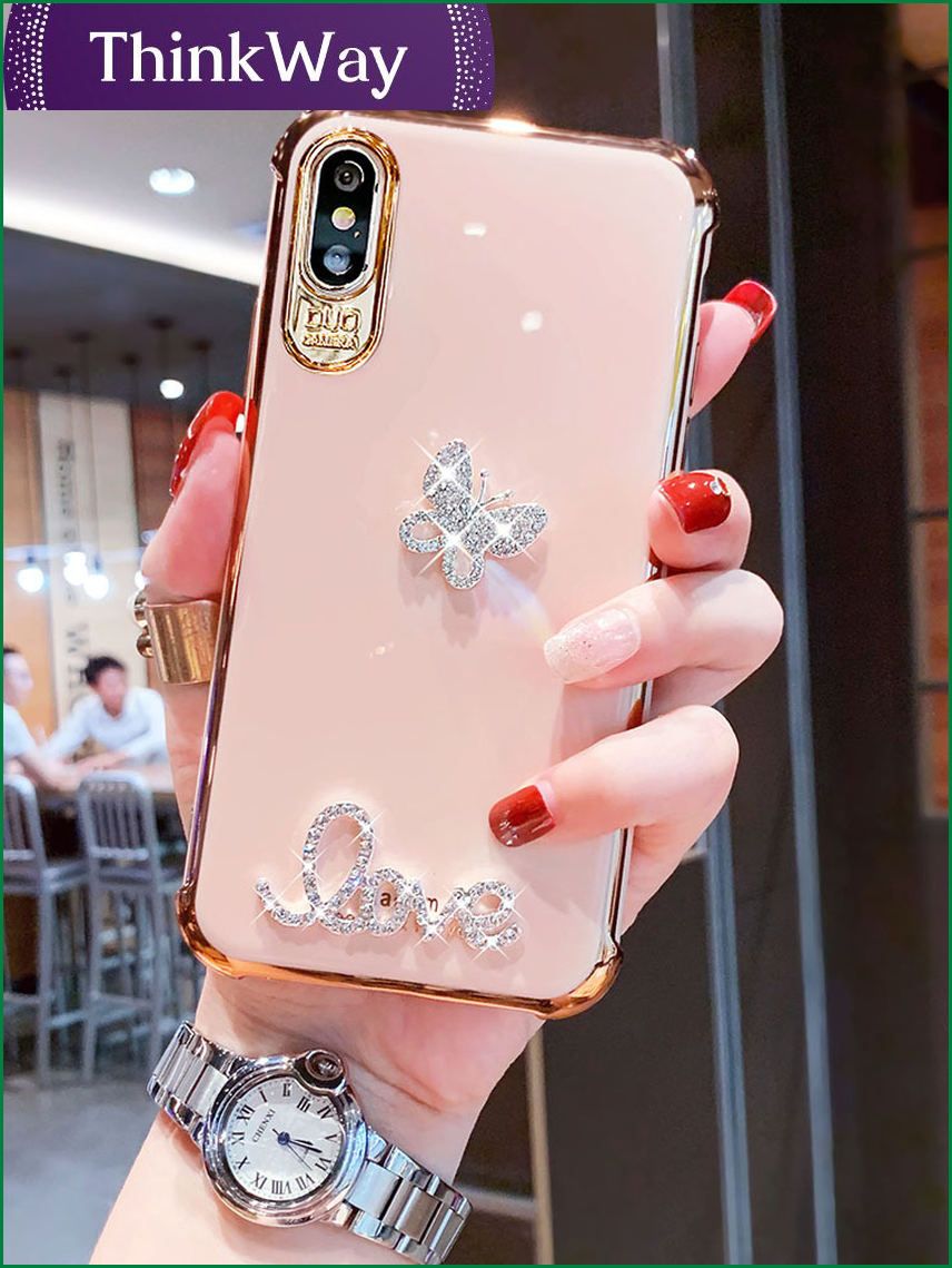 vivoX60pro mobile phone shell electroplating butterfly new X50 suitable for iqoo5 diamond Y70S9y30 protective sleeve female