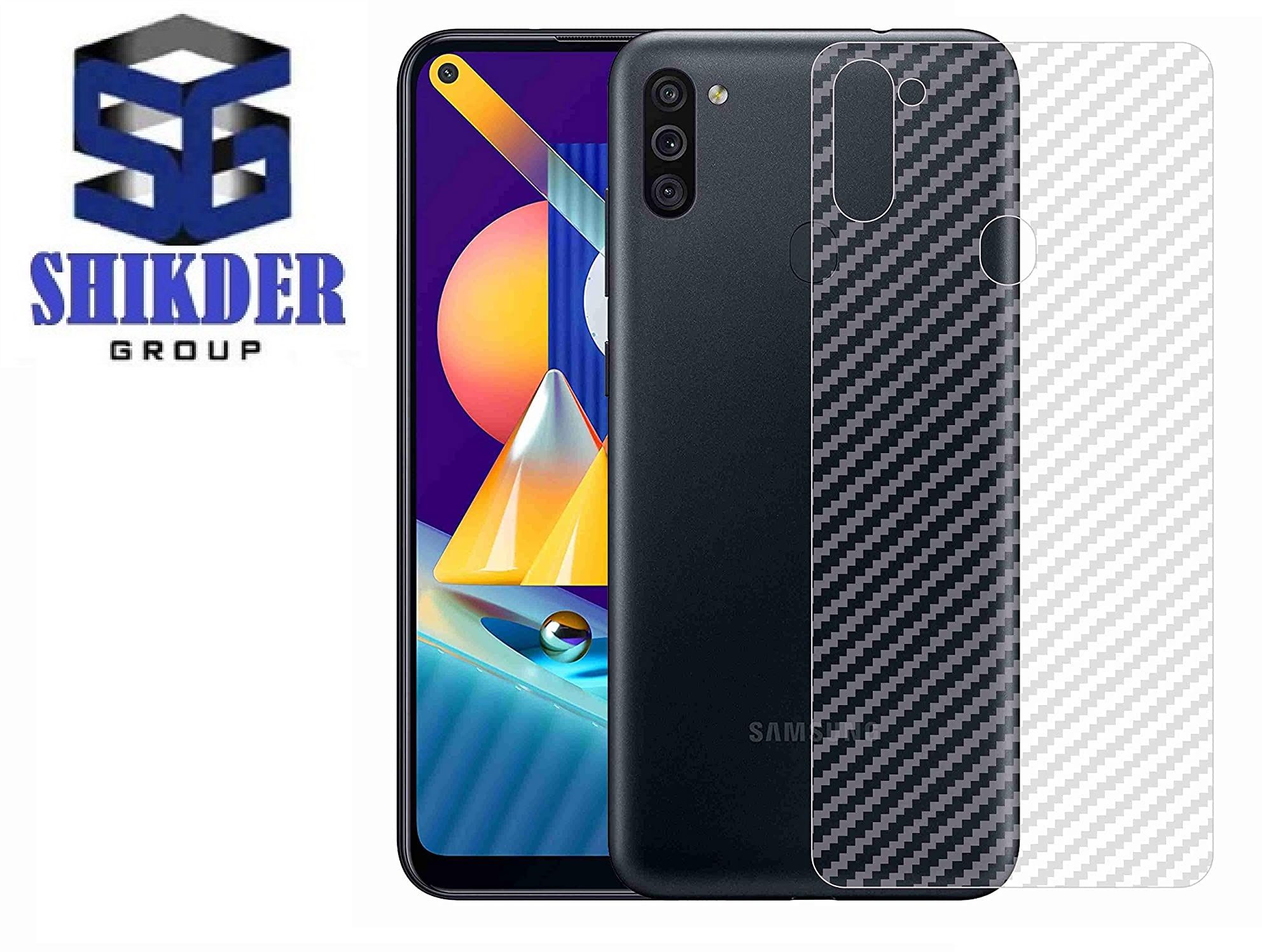 Samsung Galaxy M11 carbon Fiber Sticker Vinyl Back Poly Skin Protectorcarbon Fiber Sticker Vinyl Back Poly Skin Protector