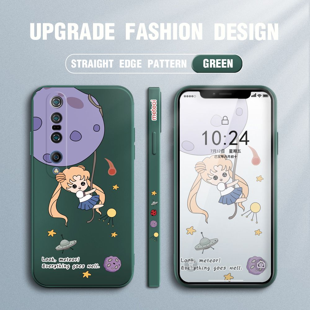 UCUC for Xiaomi 10 Pro Back Cover Beauty Warrior Ultra Thin Soft Luxury Square Multicolor Liquid Silicone Phone Case