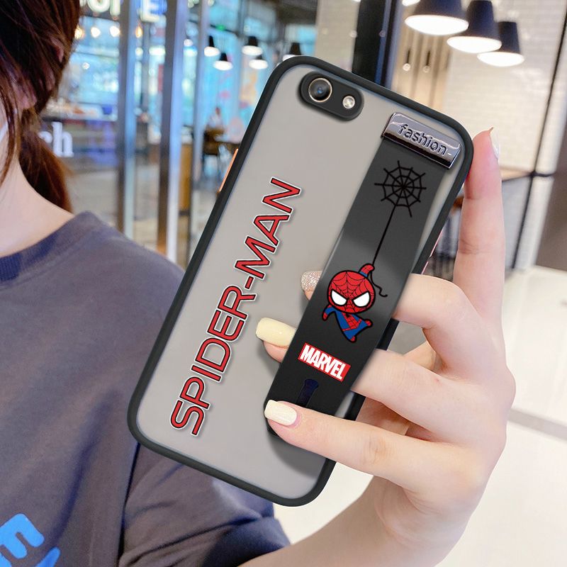 UCUC for OPPO F1S Wrist Strap Case Superhero Spider Superman Wristband Printing Cover Shockproof Frosted Phone Case