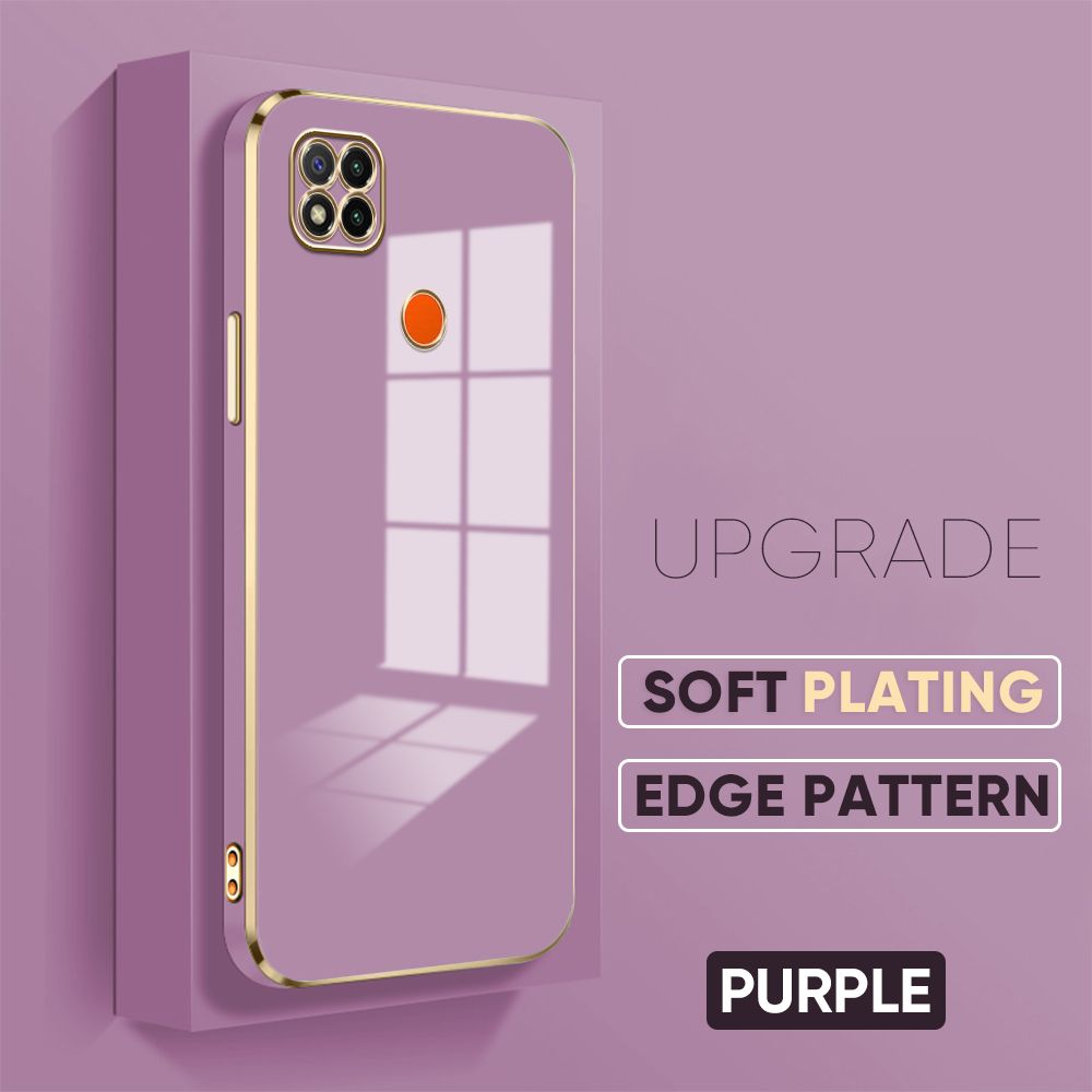TA for Xiaomi Redmi 9C Back Cover + Free Lanyard Luxury 6D Plating Case Side Pattern Soft Silicone Square Mobile Phone Cases
