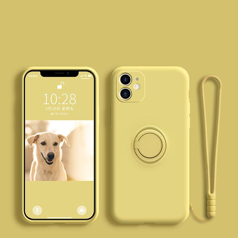 Liquid Silicone Ring Stand Case For Huawei Mate 40 30 20 Pro Plus Nova 8 SE P20 P30 P40 Lite 5G Magnetic Holder Cover With Strap