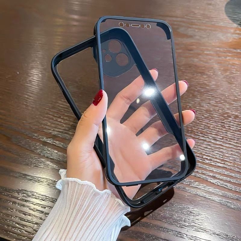 Luxury 360 Full Body Front+Back Clear Phone Case For iPhone 13 11 12 Pro Max XS X XR 7 8Plus SE Shockproof Bumper Silicone Cover