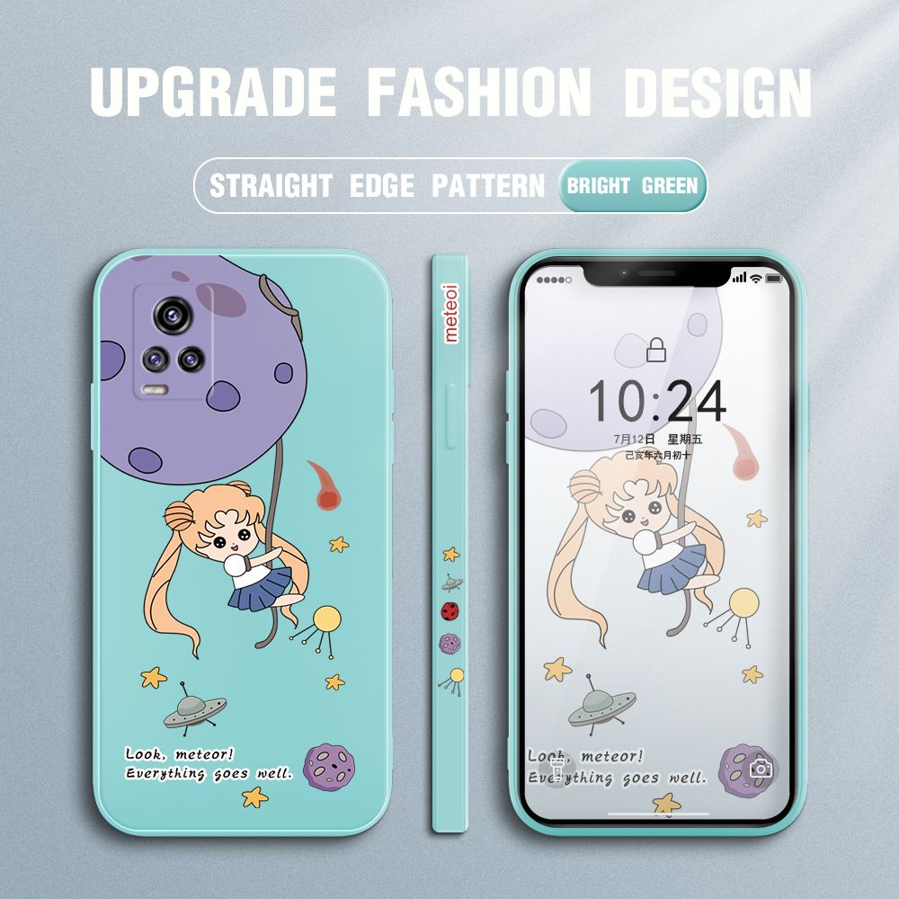 UCUC for Vivo V20 / V20 2021 Back Cover Beauty Warrior Ultra Thin Soft Luxury Square Multicolor Liquid Silicone Phone Case