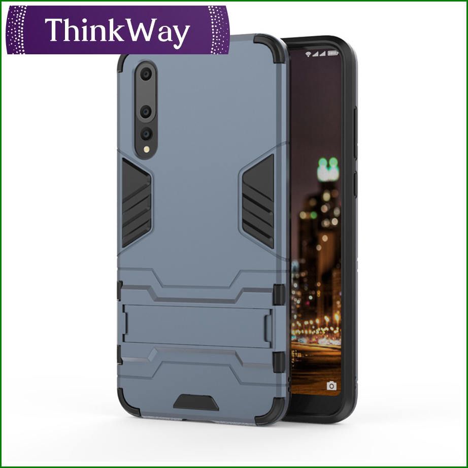 Phone Case, Luxury Iron Man Stand Cover Hard Armor and Soft Silicone TPU Frame Casing For Huawei Nova2 Plus & Honor 7X /Mate SE