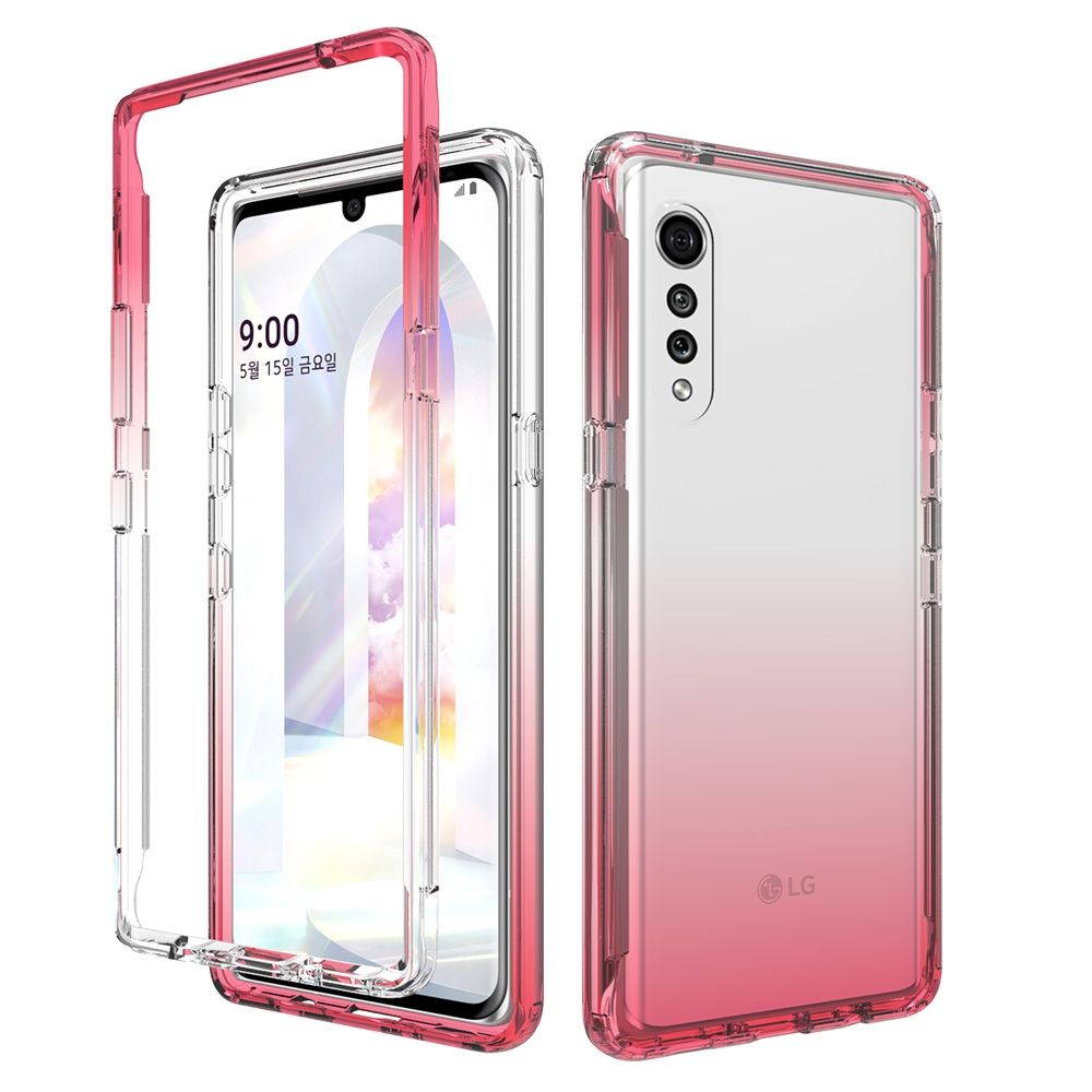 For LG Velvet Shockproof High Transparency Two-color Gradual Change PC+TPU Candy Colors Phone Protective Case