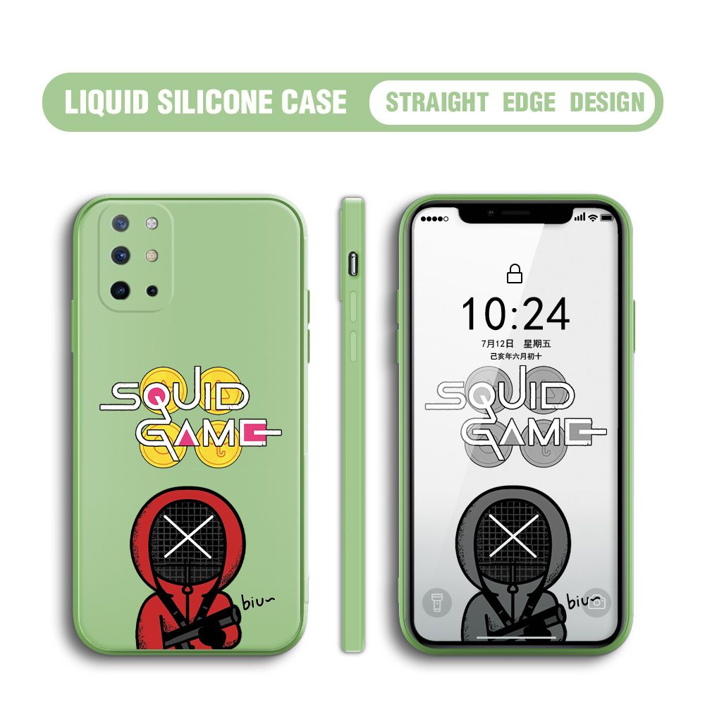 Jizetin for OnePlus 8T Case Fashion Cartoon Judge Role Phone Cover Square Liquid Silicone Trend Phone Case