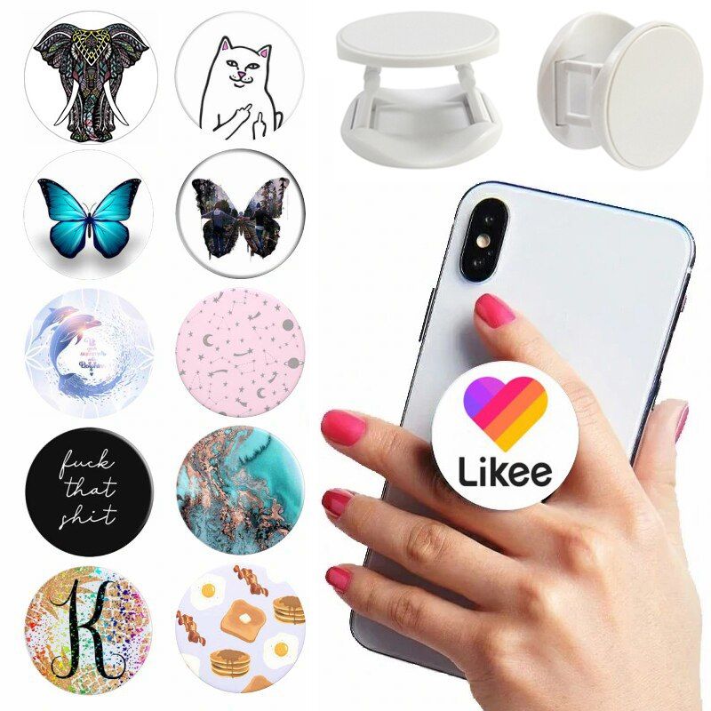 Universal DIY Round Finger Ring Popped Phone Holder попсокет for Smartphones Tablets Hot Hand Grip Expanding pocket socket Stand