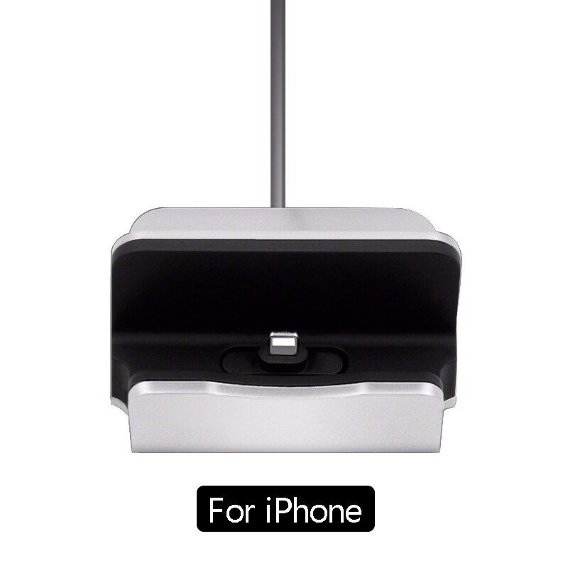 For iPhone 12 X 8 7 USB Cable Sync Cradle Charger Base For Xiaomi Android Type C Samsung Stand Holder Charging Base Dock Station