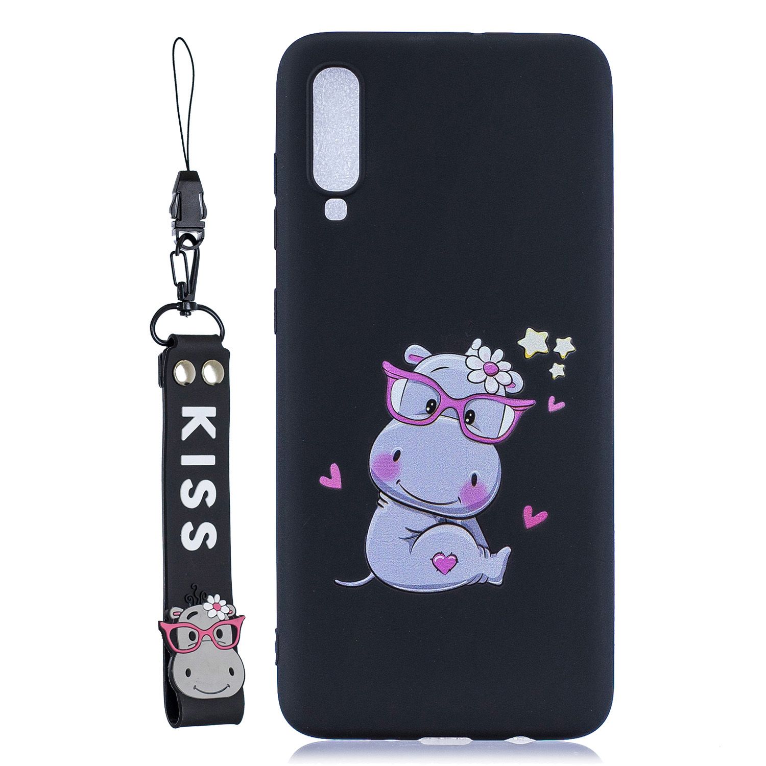 Yfashion For XIAOMI 9/9 Pro/9 SE Mobile Phone Case Soft PU Shell Cartoon Painted Back All-round Protection Cover with Silicone Lanyard for Hand Hold